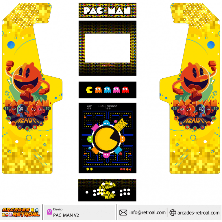 Pac Man V2 Vinilos Para Arcade Arcades Retroal Tienda De Componentes
