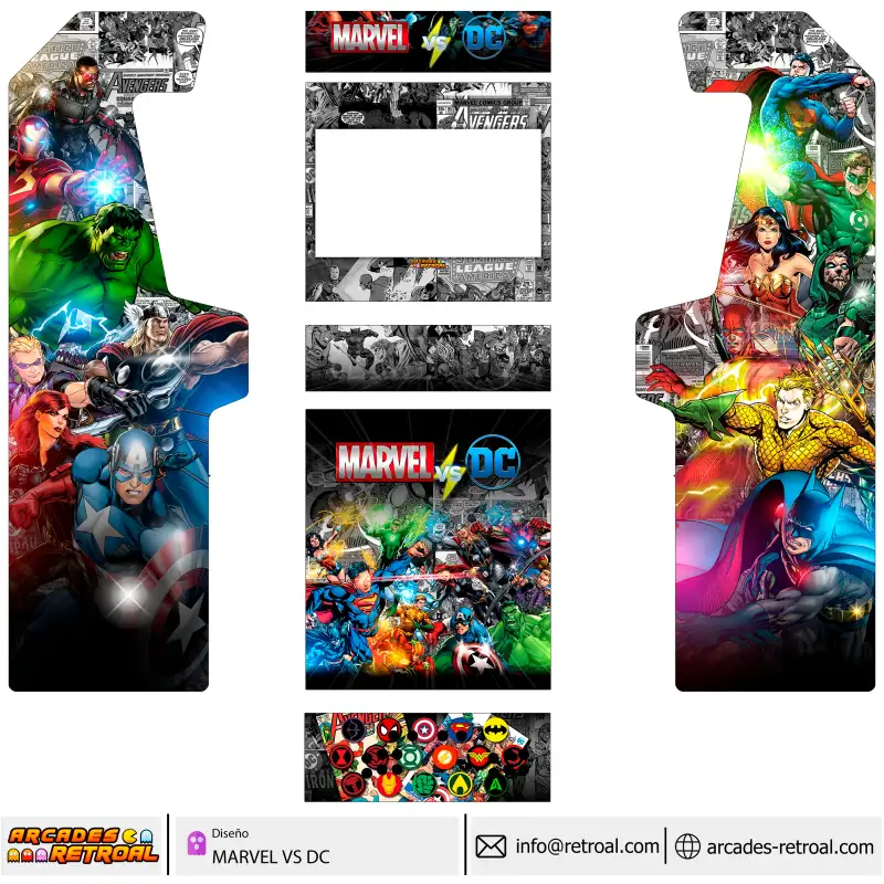 Marvel vs DC - Vinilos para arcade